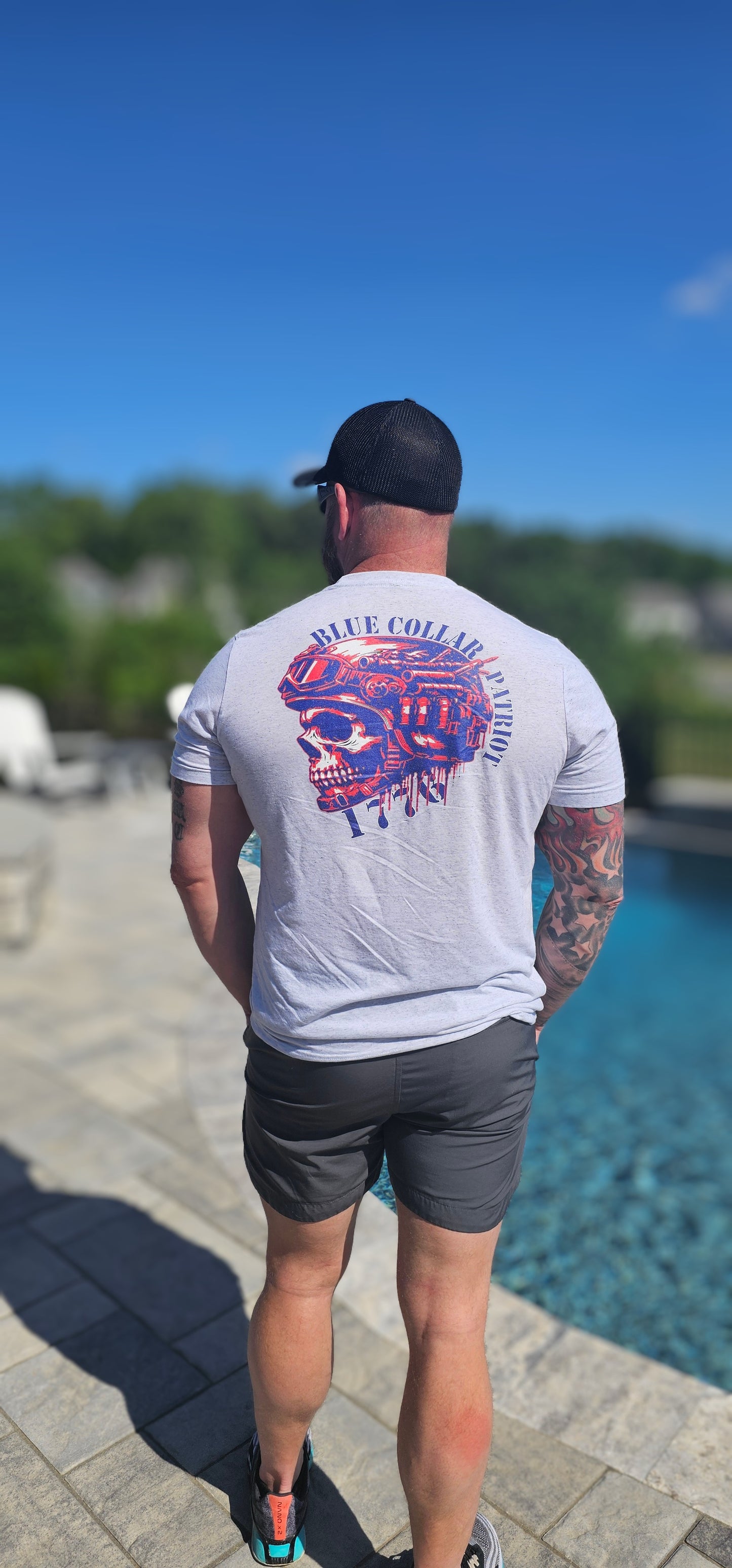 Blue Collar Patriot Graphic tee