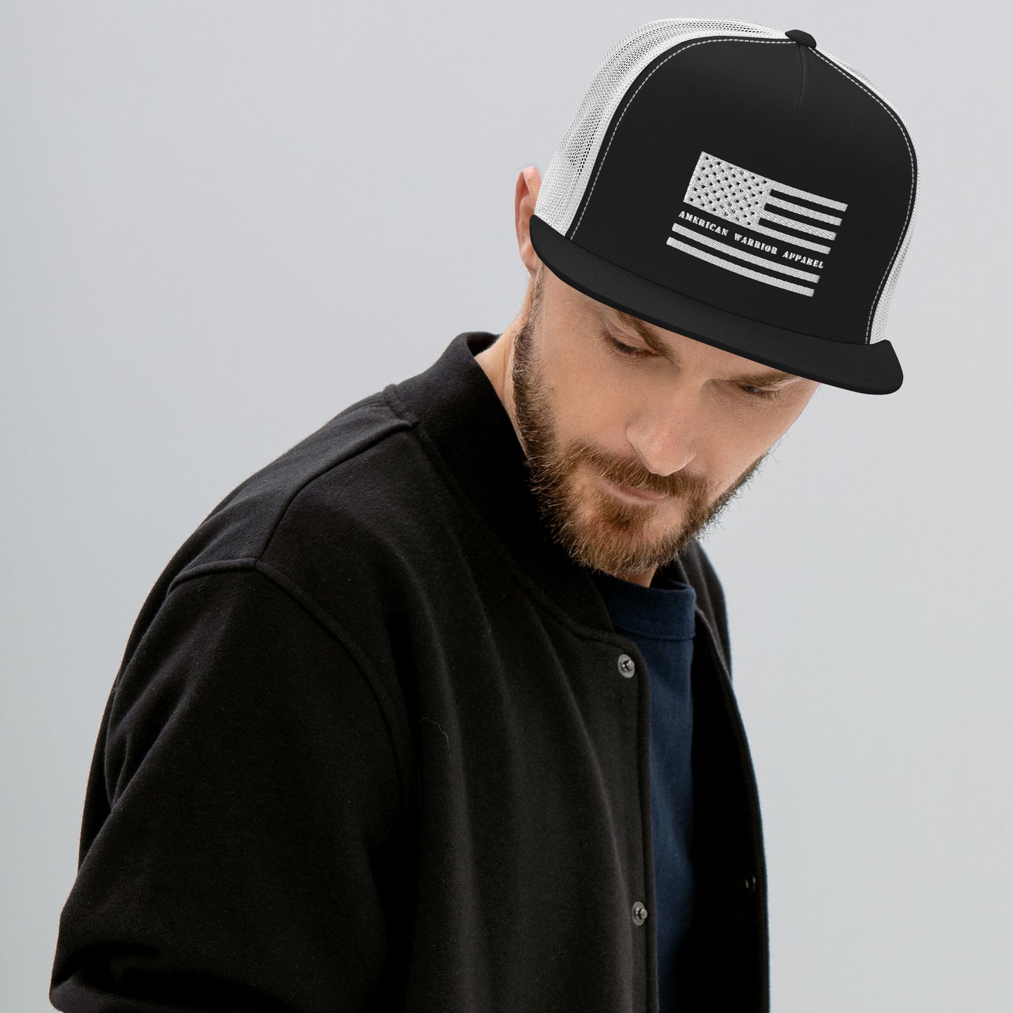 AWA Flag Flat billed Trucker Cap