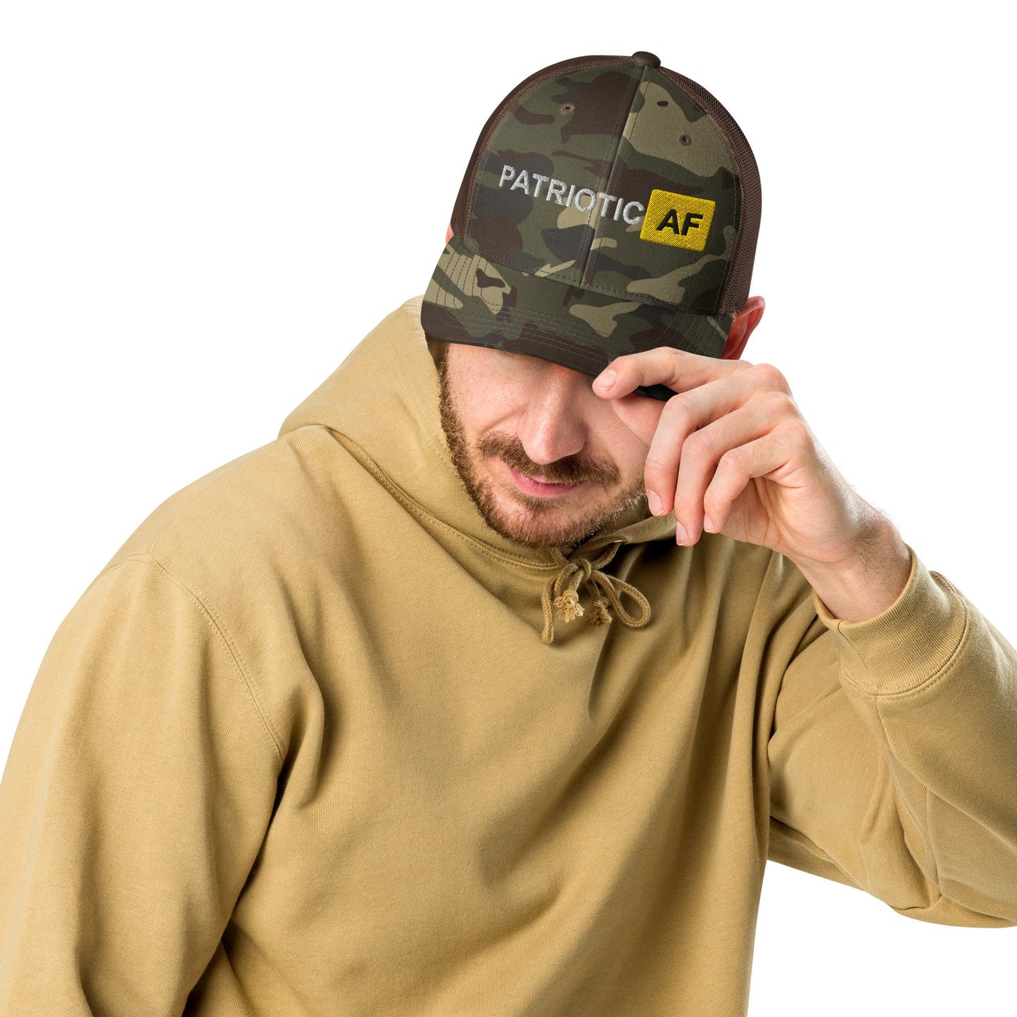 Patriotic AF Camouflage trucker hat