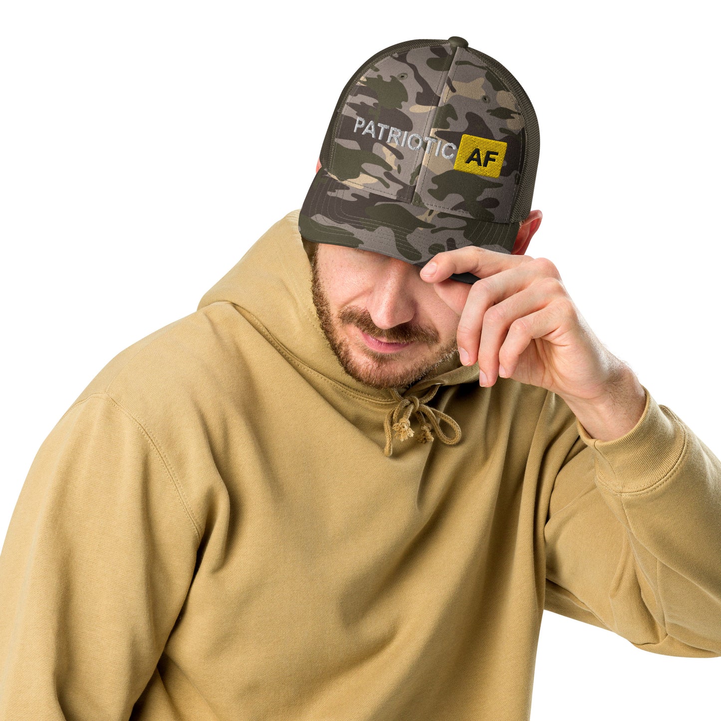 Patriotic AF Camouflage trucker hat