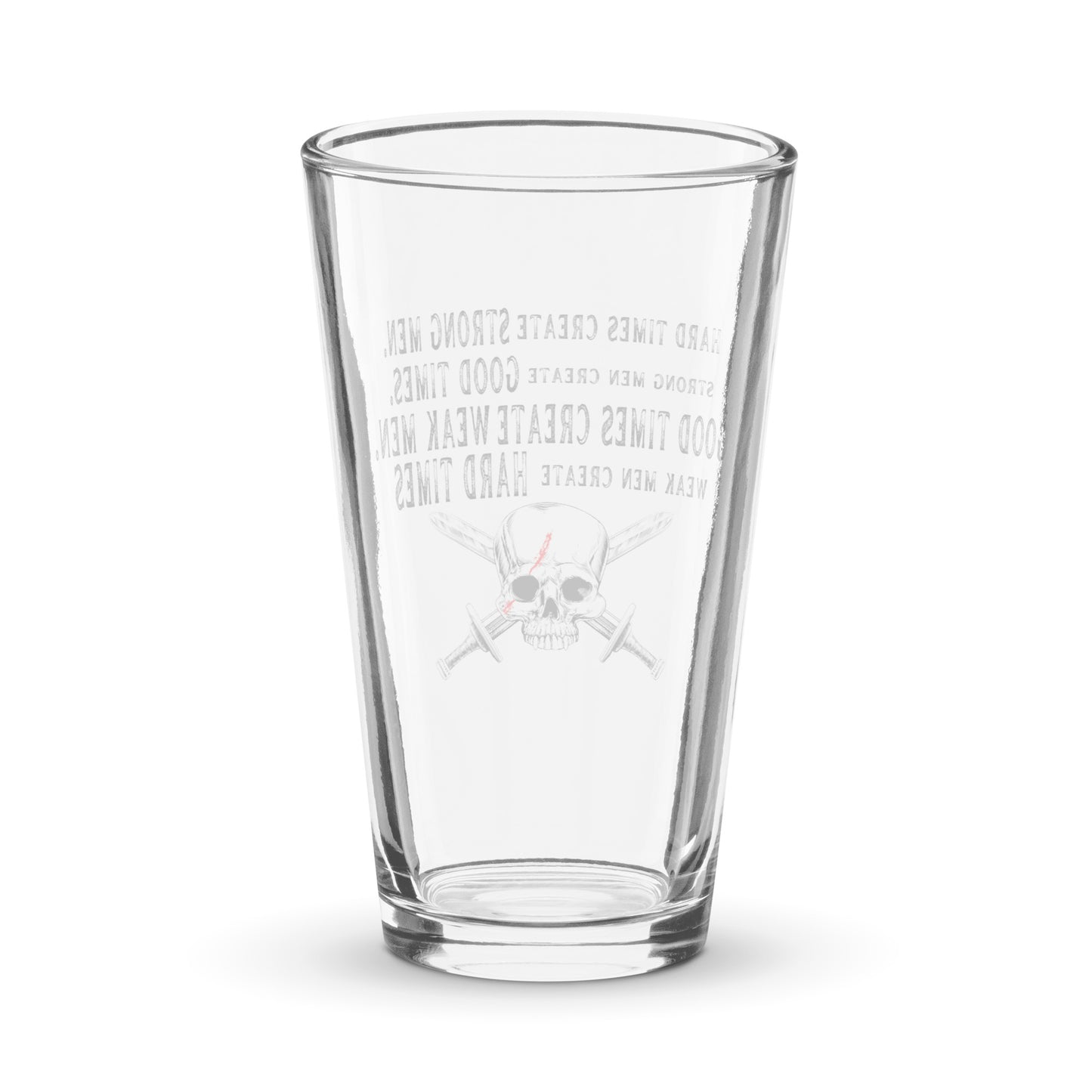 Hard Times Shaker pint glass