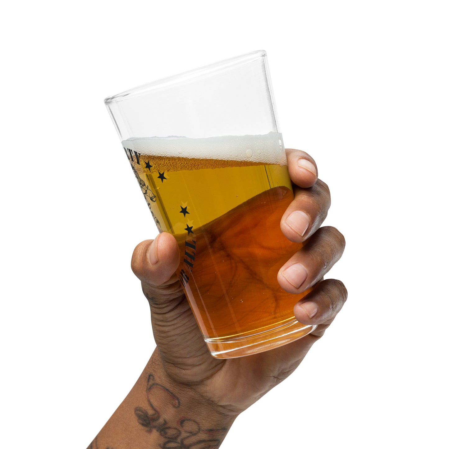 Lady Justice Shaker pint glass