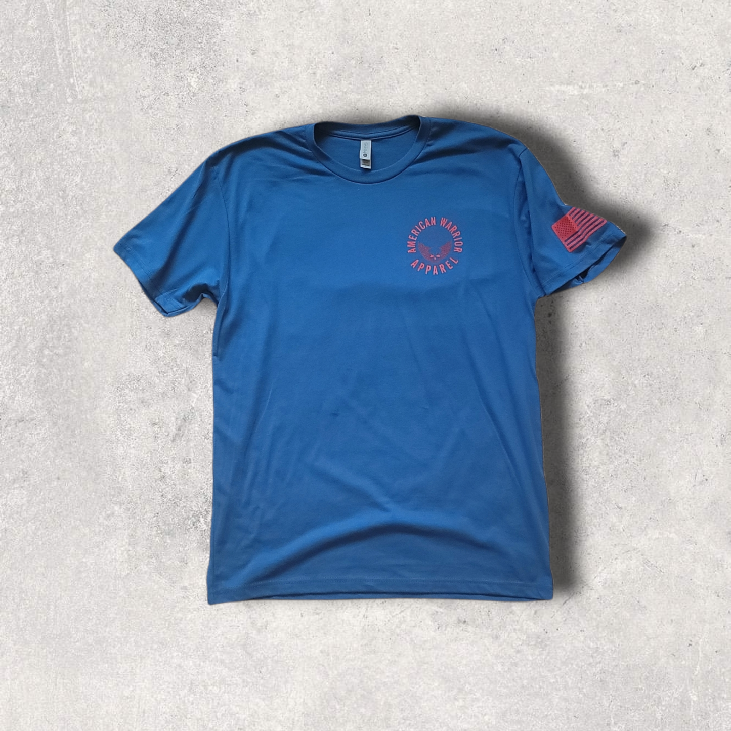 American Warrior Apparel Distressed Flag Tee (Cool Blue)