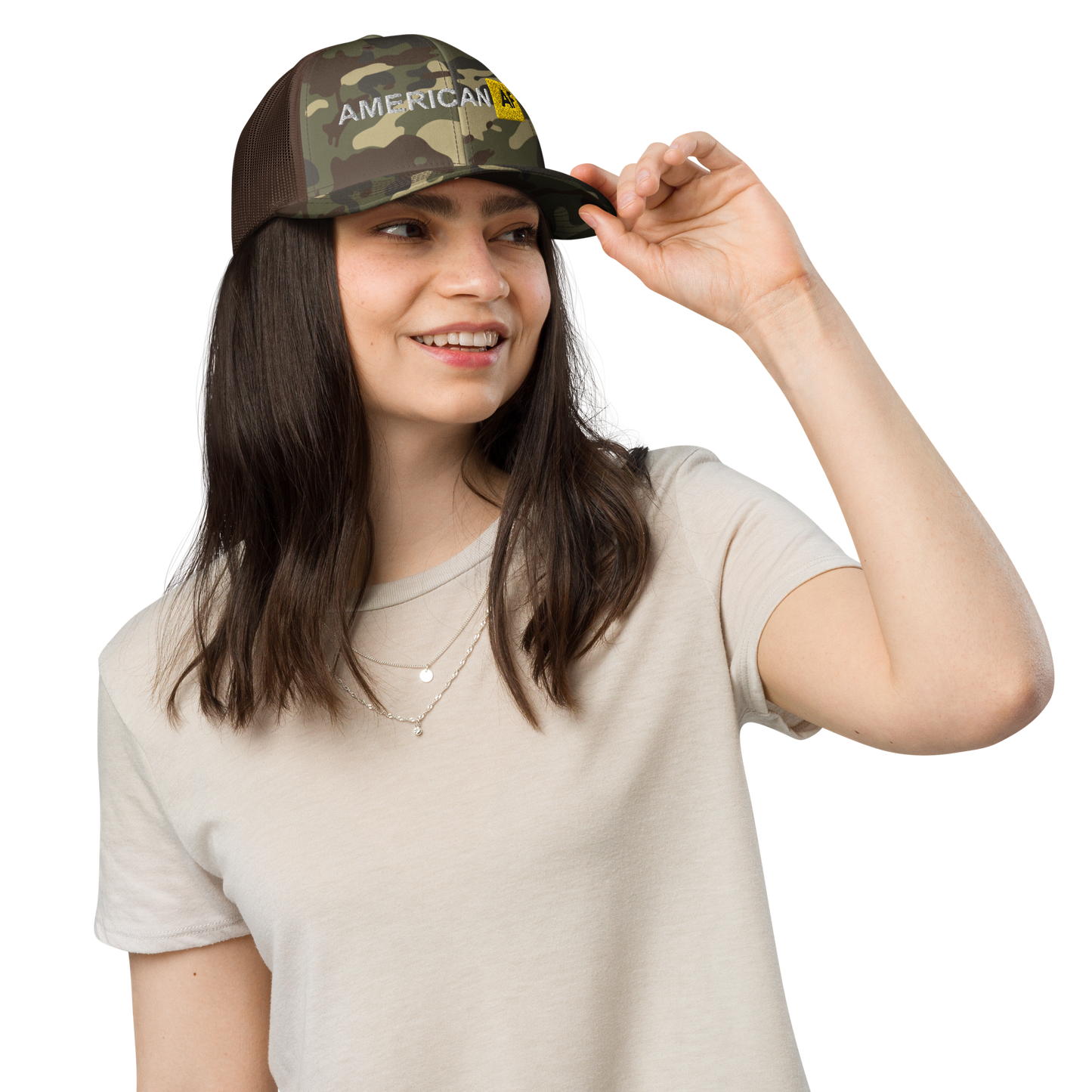 American AF Camouflage trucker hat