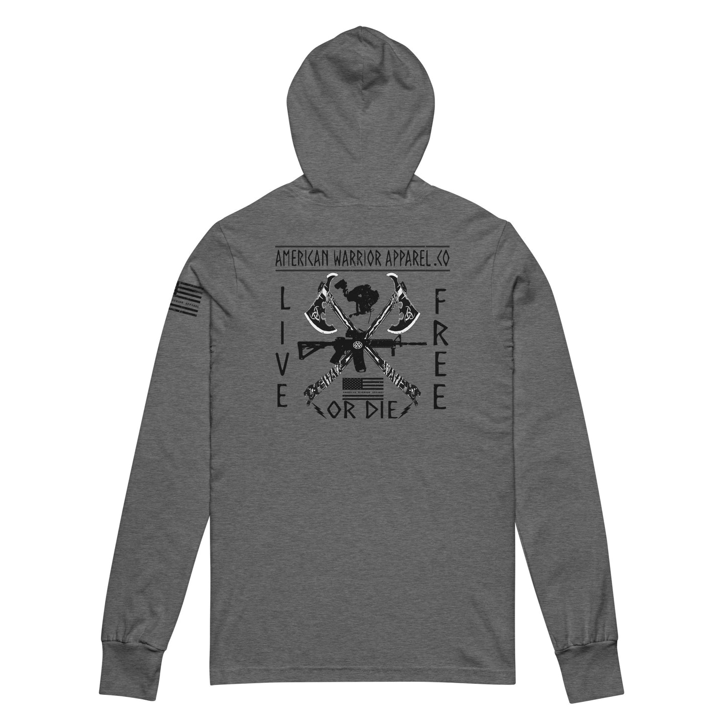 Live Free Or Die Hooded long-sleeve tee